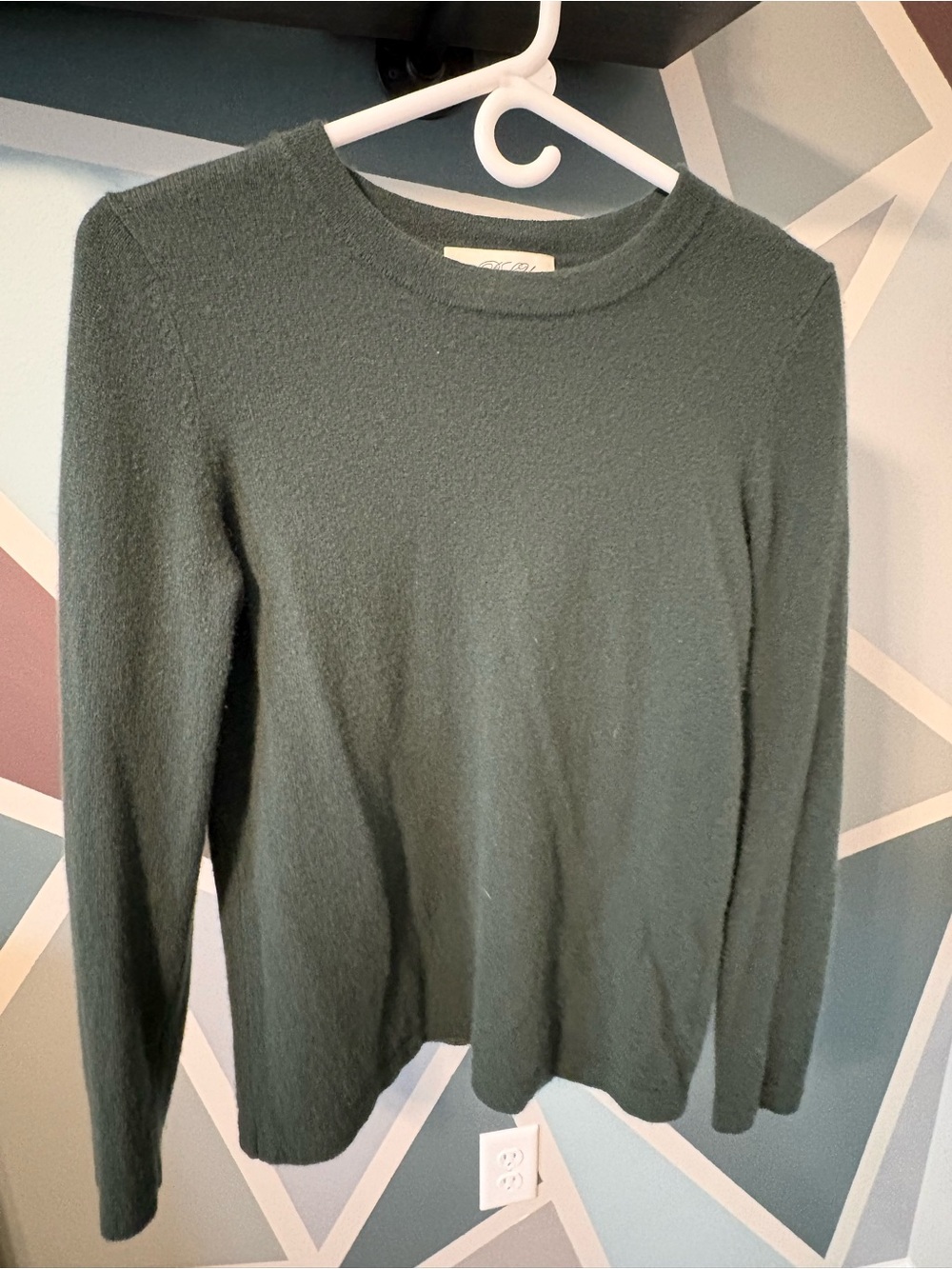 ply cashmere Forest Green Crewneck Sweater
